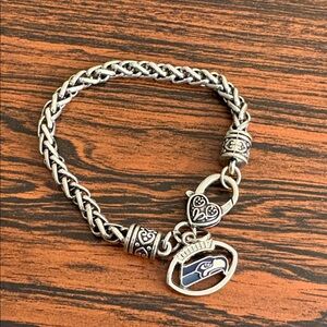 Seattle Seahawks Silver Charm Bracelet